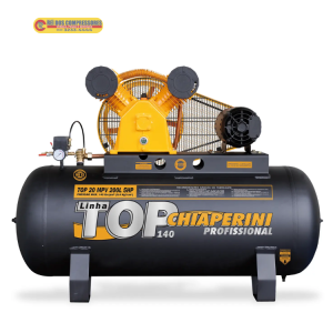 Compressor de ar média pressão (140lbf/pol²) com sistema de operação em V, baixa rotação e baixo nível de ruído, em que irá garantir maior vida útil e proporcionar melhor trabalho em diversas aplicações profissionais como em postos de serviços, fazendas, borracharias, lava rápido, serralherias, construção civil, prestadores, de serviços e muito mais!