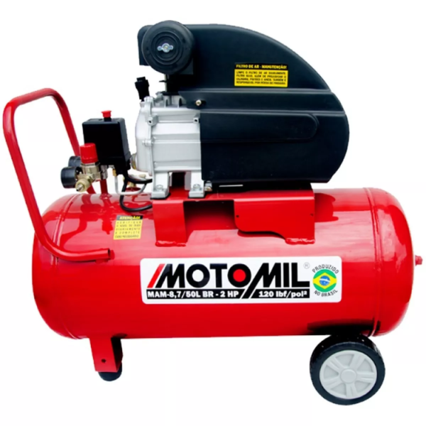 Compressor de ar elétrico portátil Motomil MAM-8,7/50BR 50L 2hp 220V