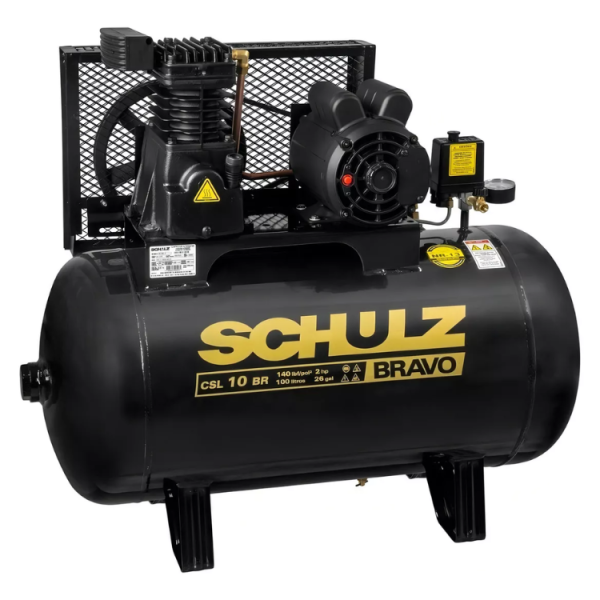 Compressor de ar elétrico Schulz Bravo CSL 10 BR/100 100L 2hp 127/220V