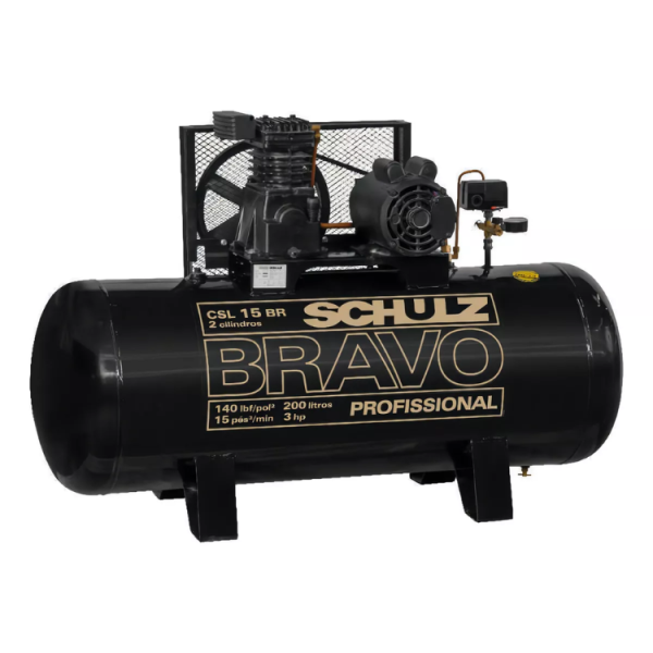 Compressor de ar elétrico Schulz Bravo CSL 15 BR/200 183L 3hp 220V