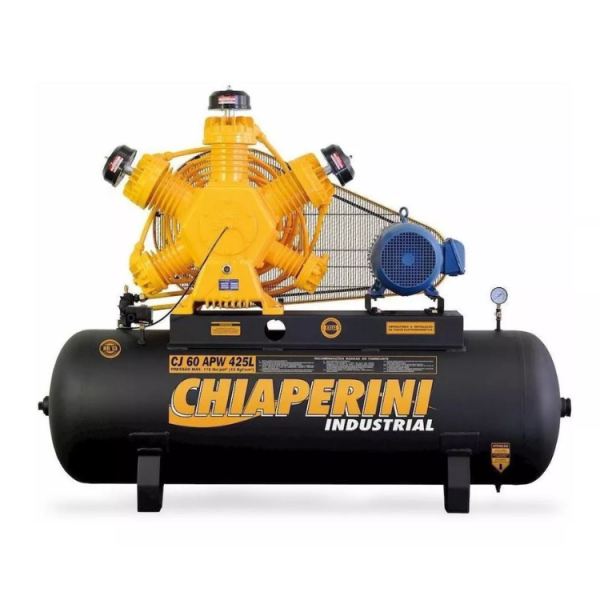 Compressor de Ar Industrial Intermitente Trifásico IP55 60 Pés 425 Litros - Chiaperini-CJ60APW425L