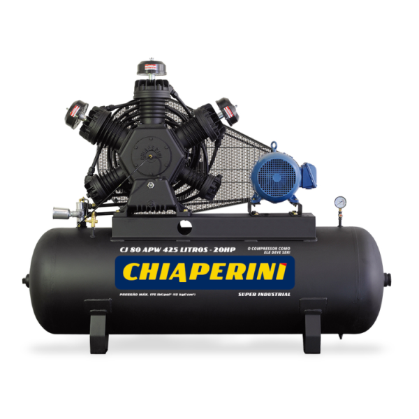 Compressor de ar alta pressão 80 pcm 425 litros – Chiaperini CJ 80 APW 425L