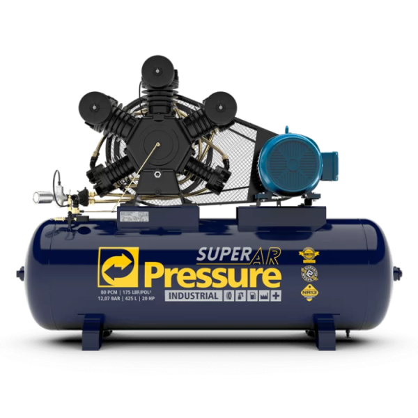 Compressor de Ar Pressure Super Ar 80 Pés 175 PSI 425 Litros Trifásico IP55 220/380V