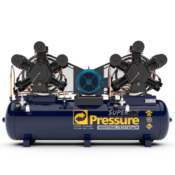 Compressor Industrial Pressure - Super Ar 120/500 120 Pés - 500 Litros - 175 Libras - Trifásico