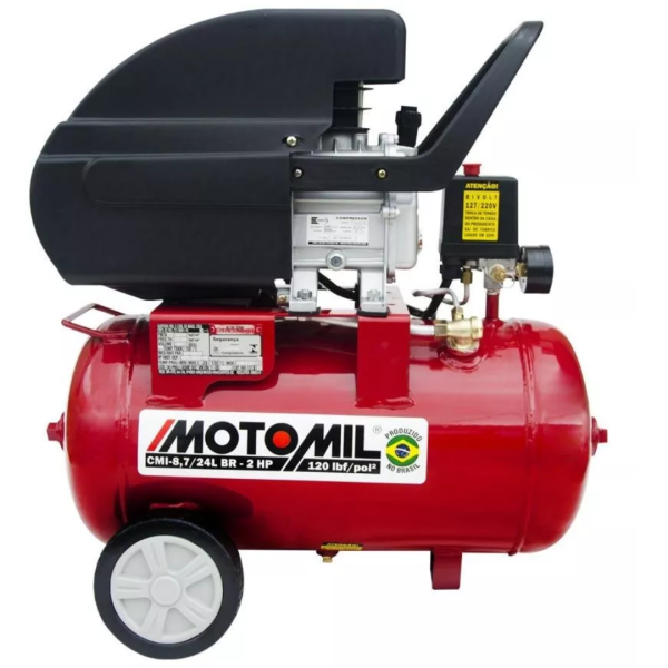 Compressor de ar elétrico portátil Motomil CMI-8,7/24L 24L 2hp 127/220V