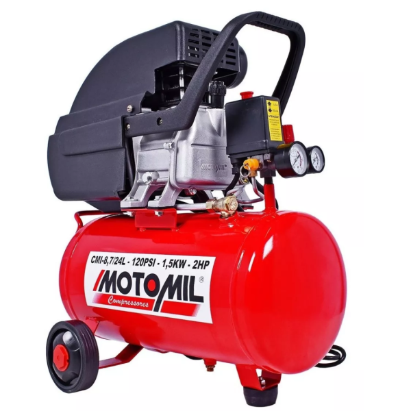 Compressor de ar elétrico portátil Motomil CMI-8,7/24L 24L 2hp 127/220V - Image 2