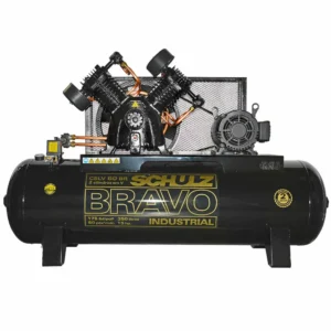 COMPRESSOR DE AR 60/350L BRAVO SCHULZ TRIFASICO 380V MOTOR ABERTO