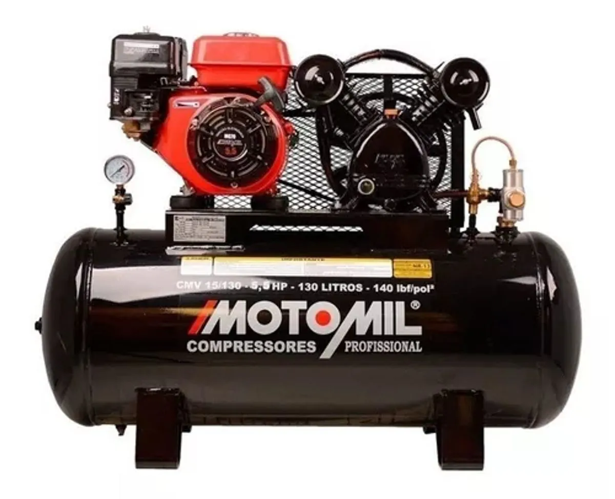 Compressor a Gasolina 7HP 15 Pés 130 Litros 140LBS CMV MOTOMIL-CMV-15/130G