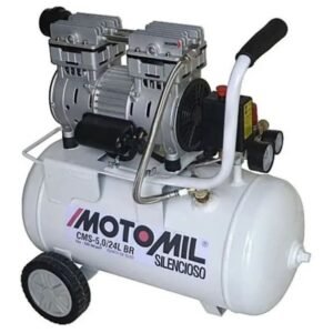 MOTOCOMPRESSOR DE AR ODONTOLOGICO MOTOMIL CMS 5/24 120 PSI 220V BRANCO
